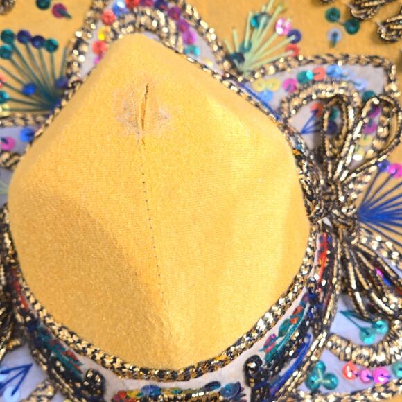 Vintage JU-LA Hats Mariachi Sombrero Yellow - Picture 2 of 8